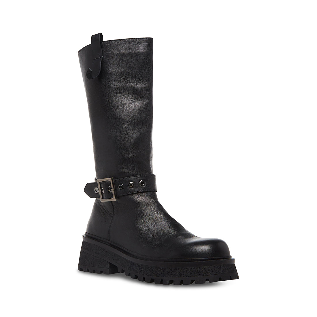 WILLOWW Black Leather Lug Sole Boots | Women's Designer Boots – Steve ...