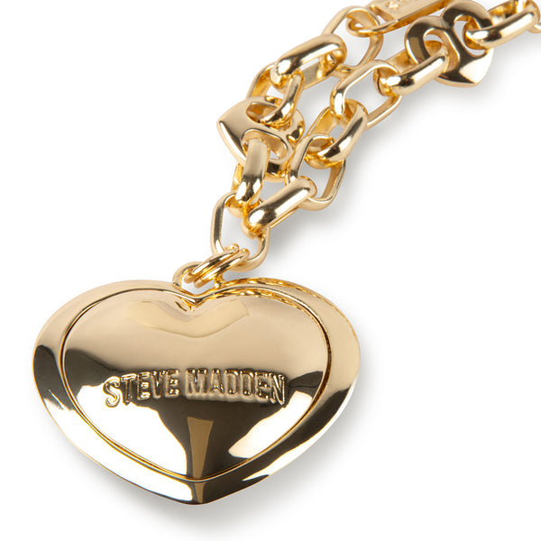 PUFF HEART NECKLACE GOLD - Jewelry - Steve Madden Canada