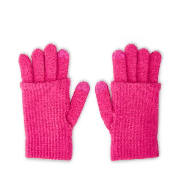 TOUCHSCREEN RIBBED GLOVES PINK - Accessories - Steve Madden Canada