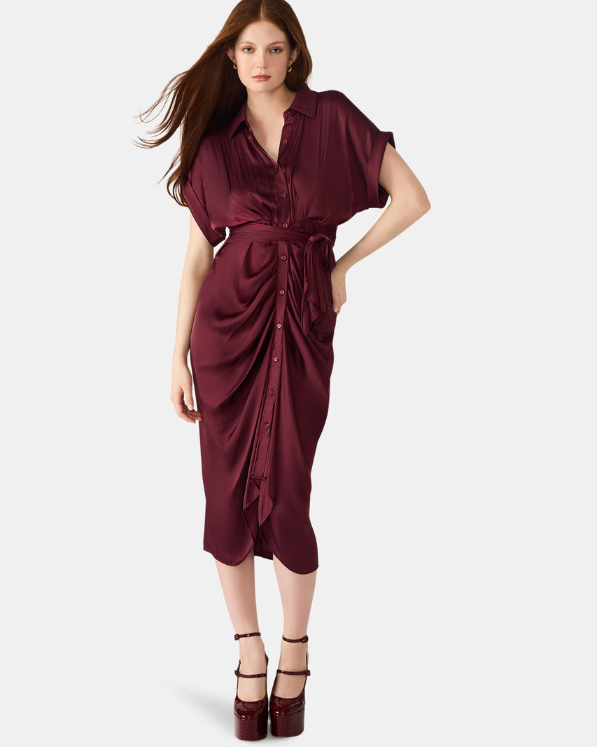 TORI DRESS WINE - Clothing - Steve Madden Canada