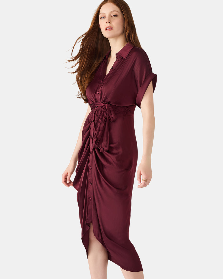 TORI DRESS WINE - Clothing - Steve Madden Canada