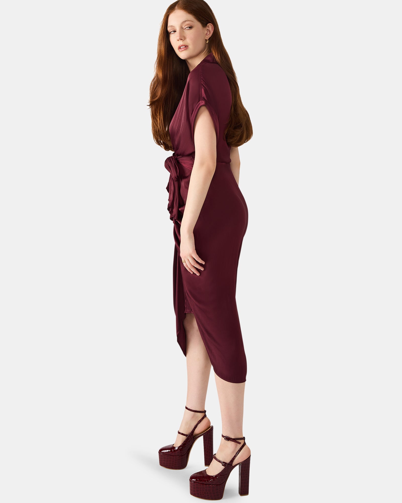 TORI DRESS WINE - Clothing - Steve Madden Canada