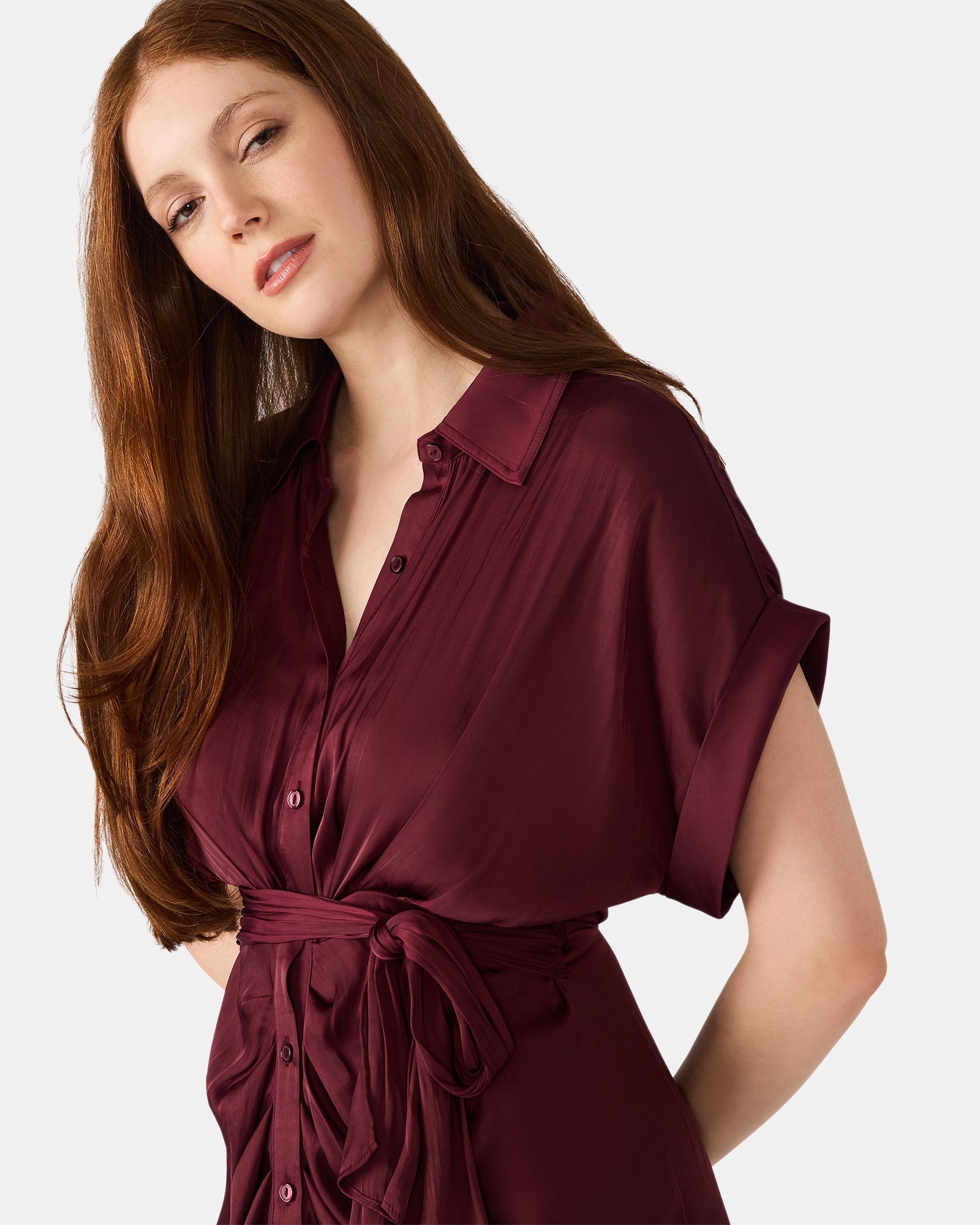 TORI DRESS WINE - Clothing - Steve Madden Canada