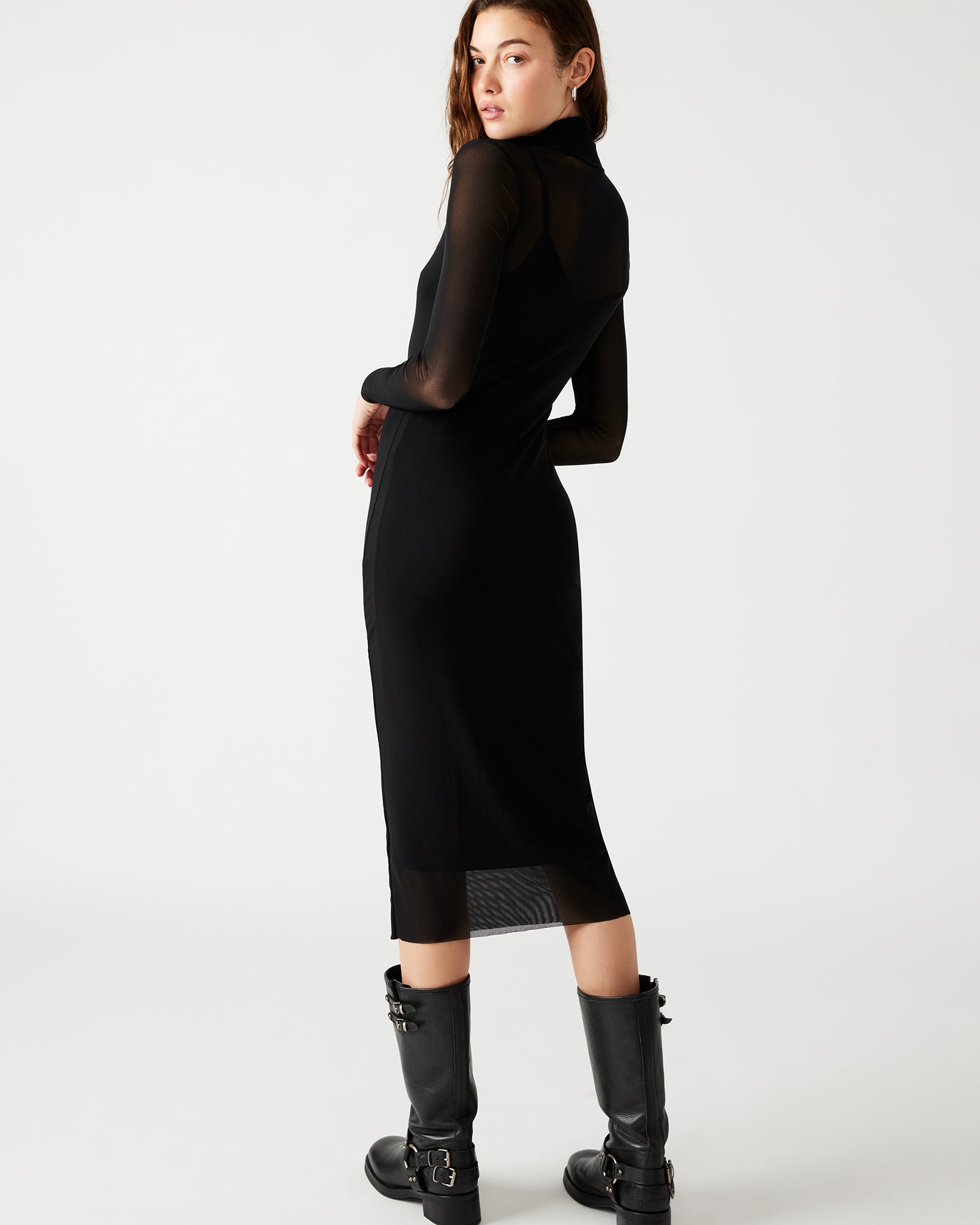 VIVIENNE MESH DRESS BLACK - Clothing - Steve Madden Canada