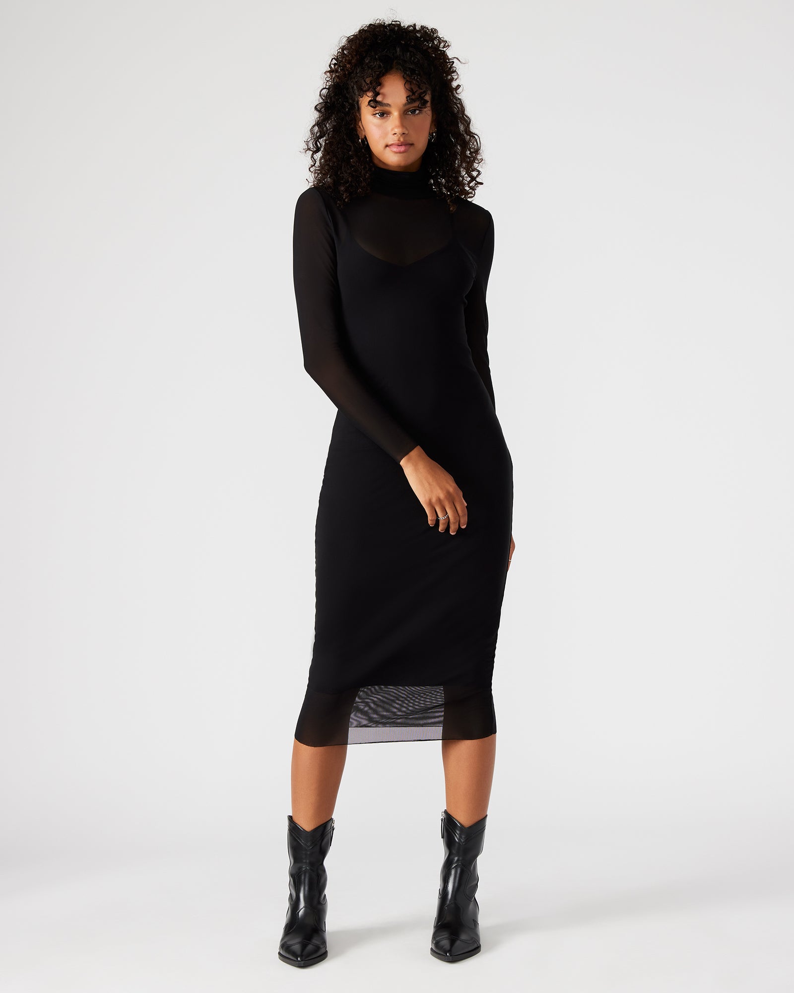 VIVIENNE MESH DRESS BLACK - Clothing - Steve Madden Canada