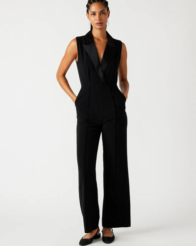 Steve Madden Riki Sequin Bustier Jumpsuit Black Size Small