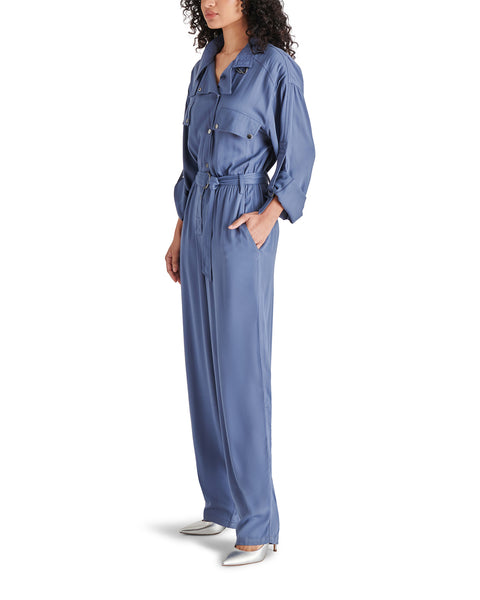 AUDRIE JUMPSUIT BLUE - Clothing - Steve Madden Canada