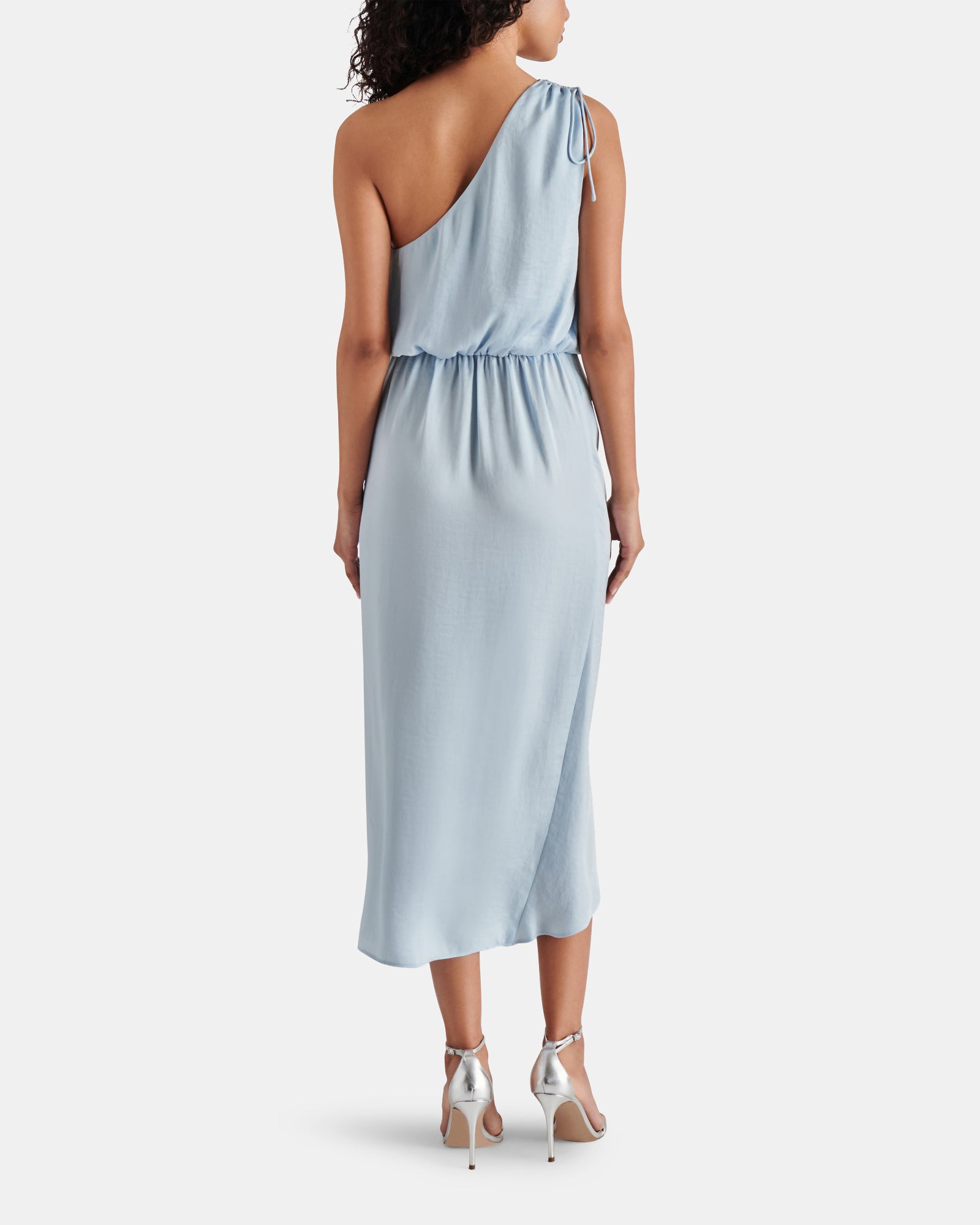 steve madden one shoulder dress Steve Madden Deni One Shoulder Printed Mesh Dress, Womens, M, Desert Pink