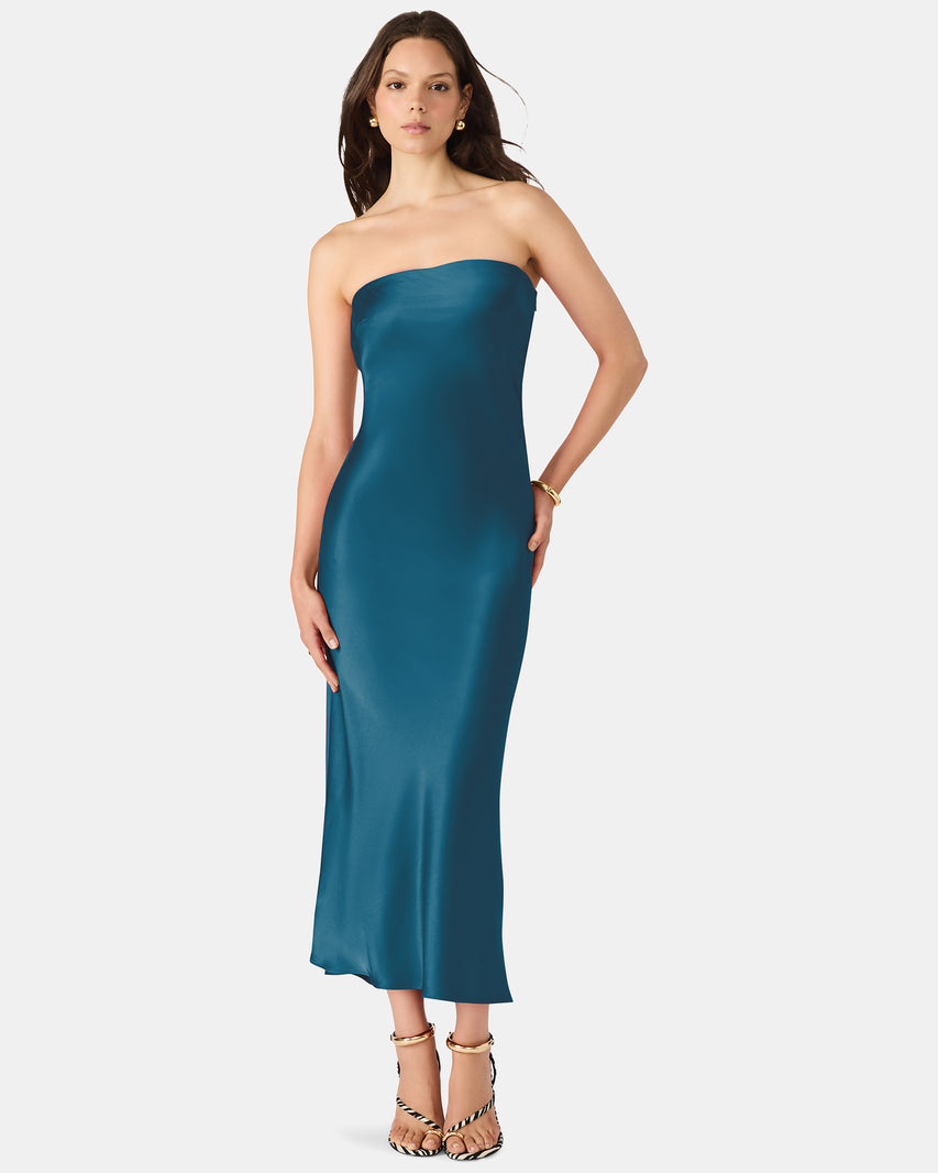 JESSAMINE DRESS TEAL - Clothing - Steve Madden Canada