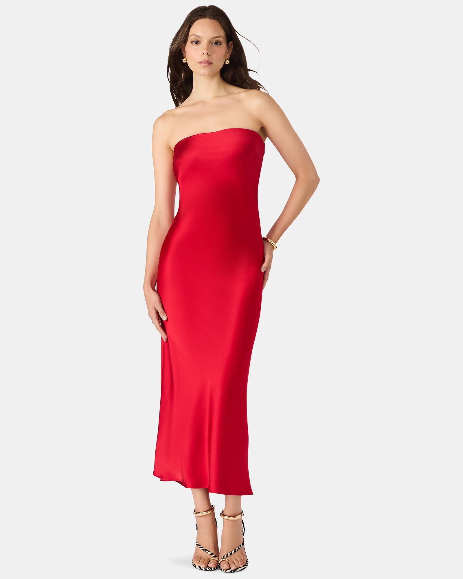 JESSAMINE DRESS RED - Clothing - Steve Madden Canada