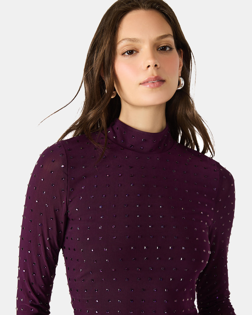 MELVINA TOP PURPLE - Clothing - Steve Madden Canada