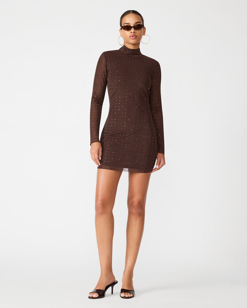 KRISTA DRESS DARK BROWN