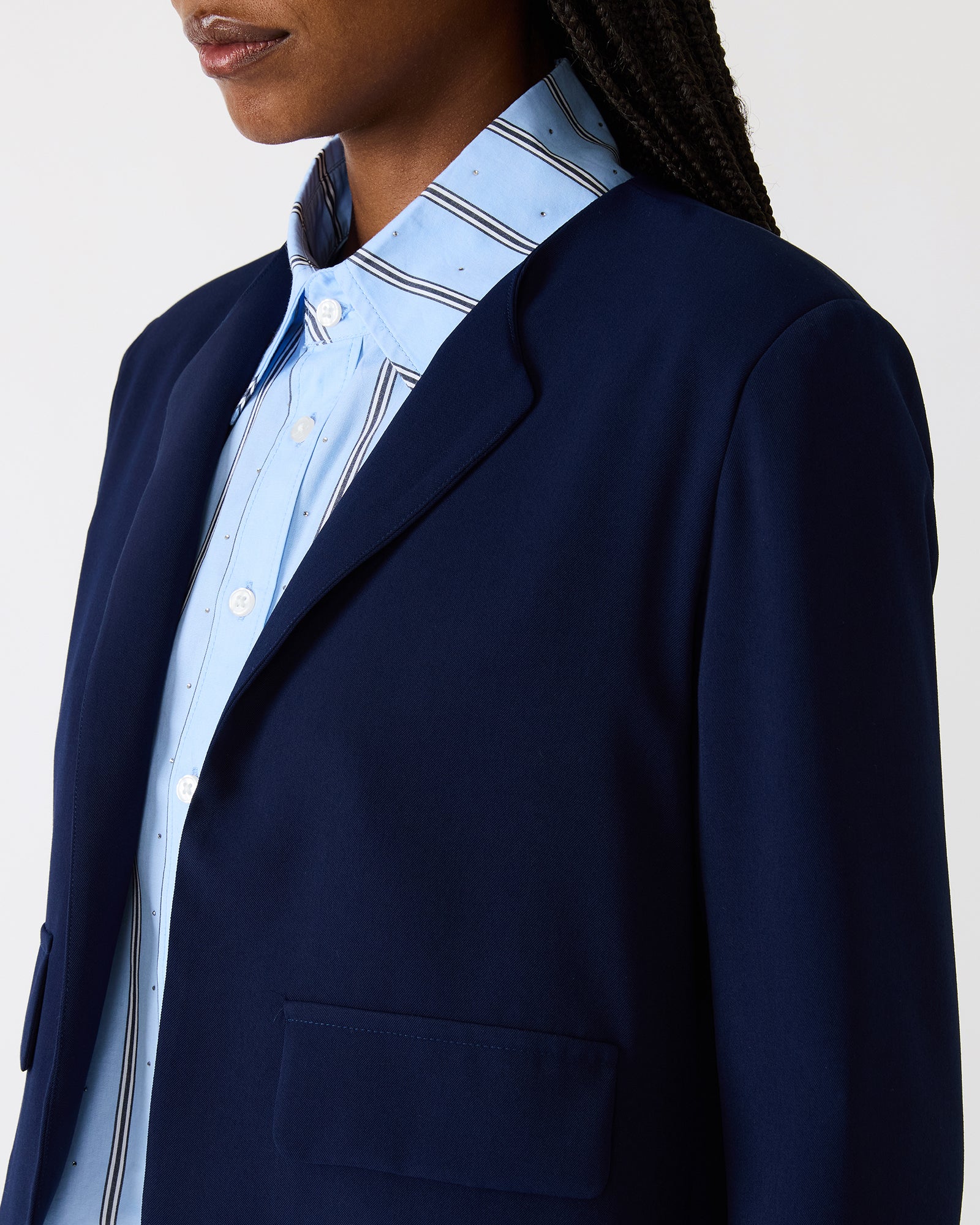 SERENEA BLAZER NAVY - Clothing - Steve Madden Canada - view 4