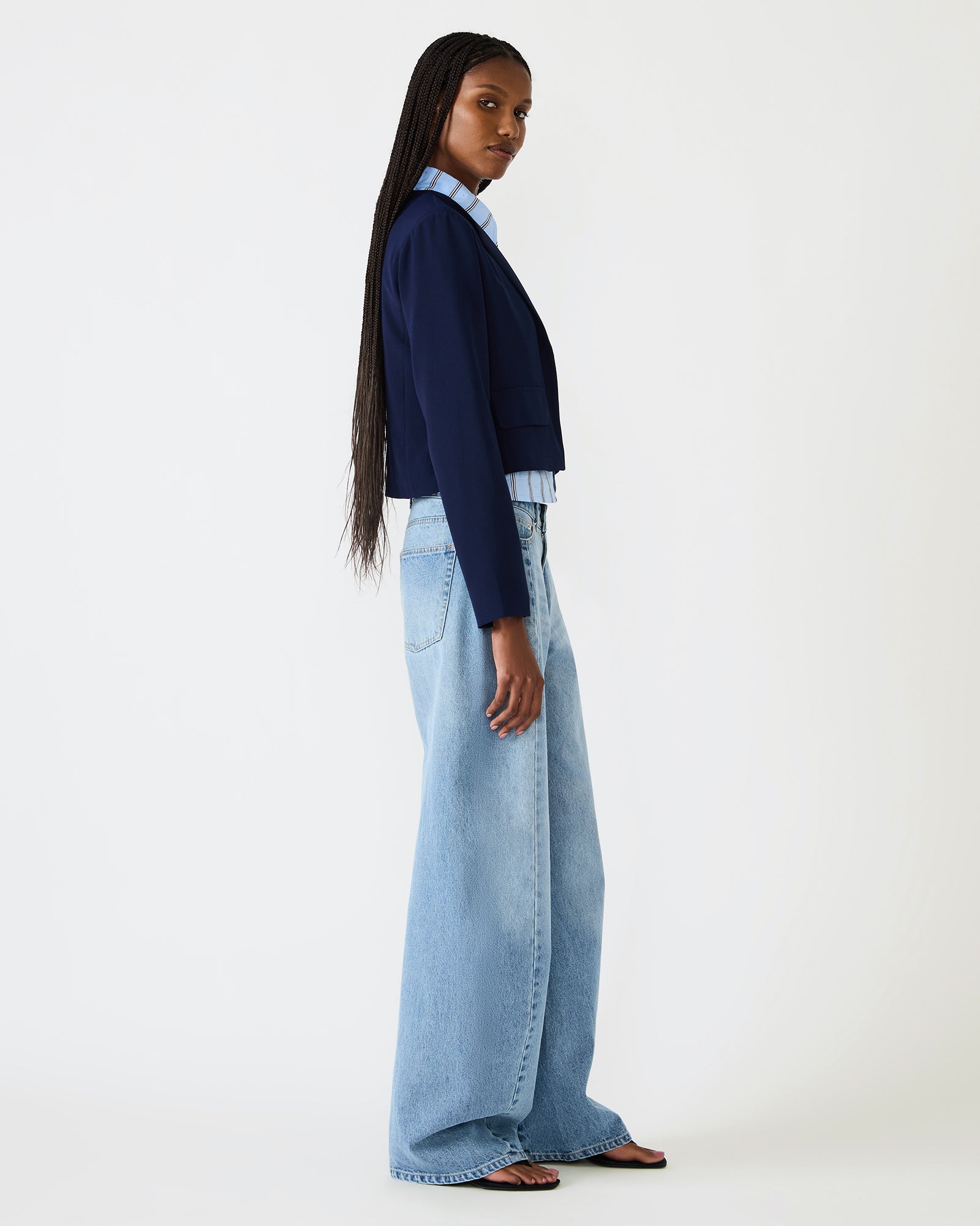 SERENEA BLAZER NAVY - Clothing - Steve Madden Canada - view 3
