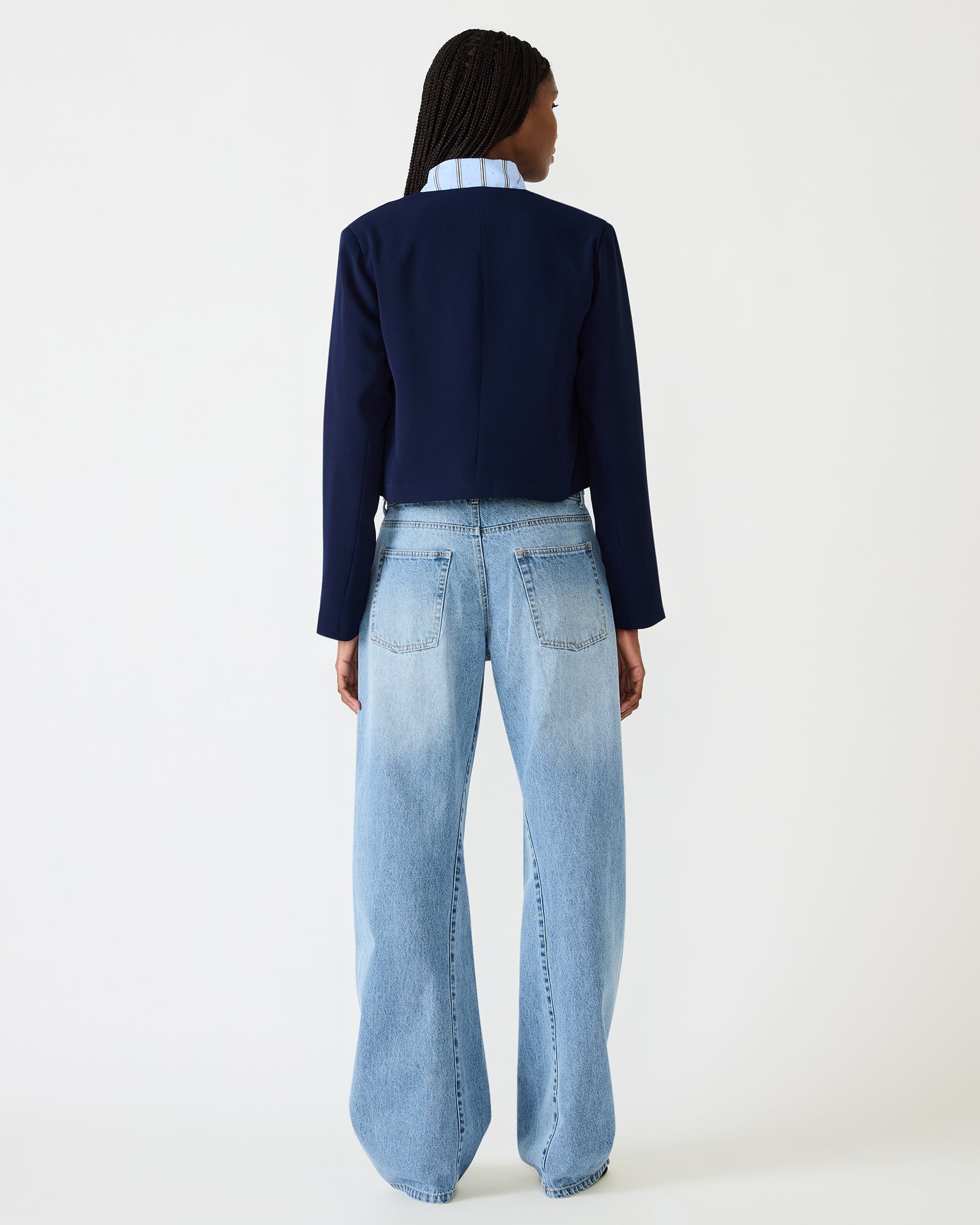SERENEA BLAZER NAVY - Clothing - Steve Madden Canada - view 5