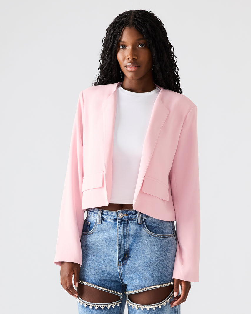 SERENEA BLAZER LIGHT PINK - Clothing - Steve Madden Canada - view 2