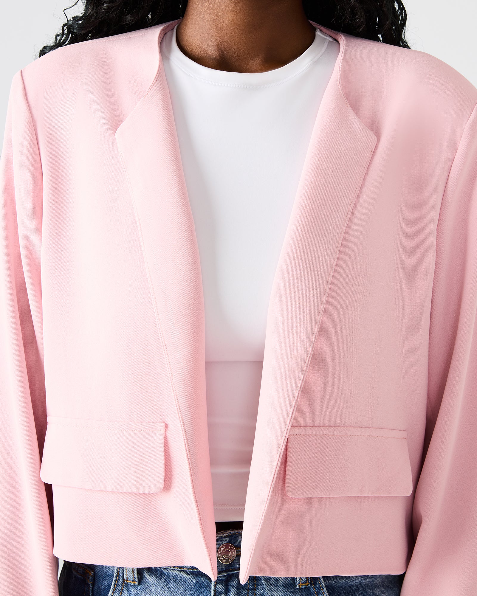 SERENEA BLAZER LIGHT PINK - Clothing - Steve Madden Canada - view 4