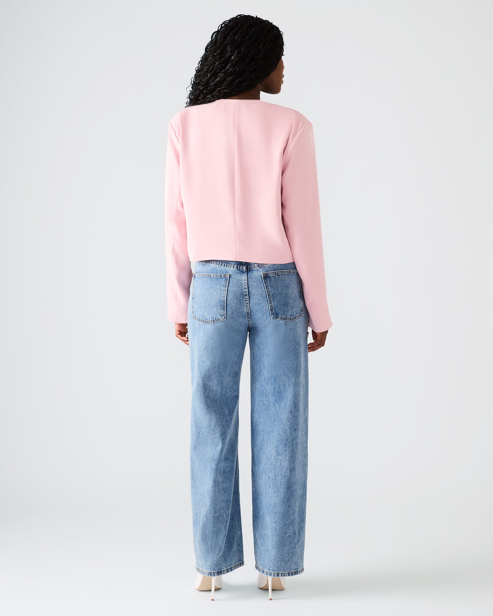 SERENEA BLAZER LIGHT PINK - Clothing - Steve Madden Canada - view 5