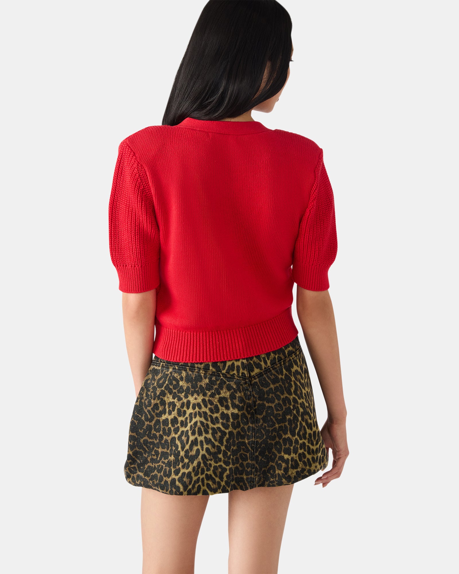 JANAE CARDIGAN RED - Clothing - Steve Madden Canada - view 4