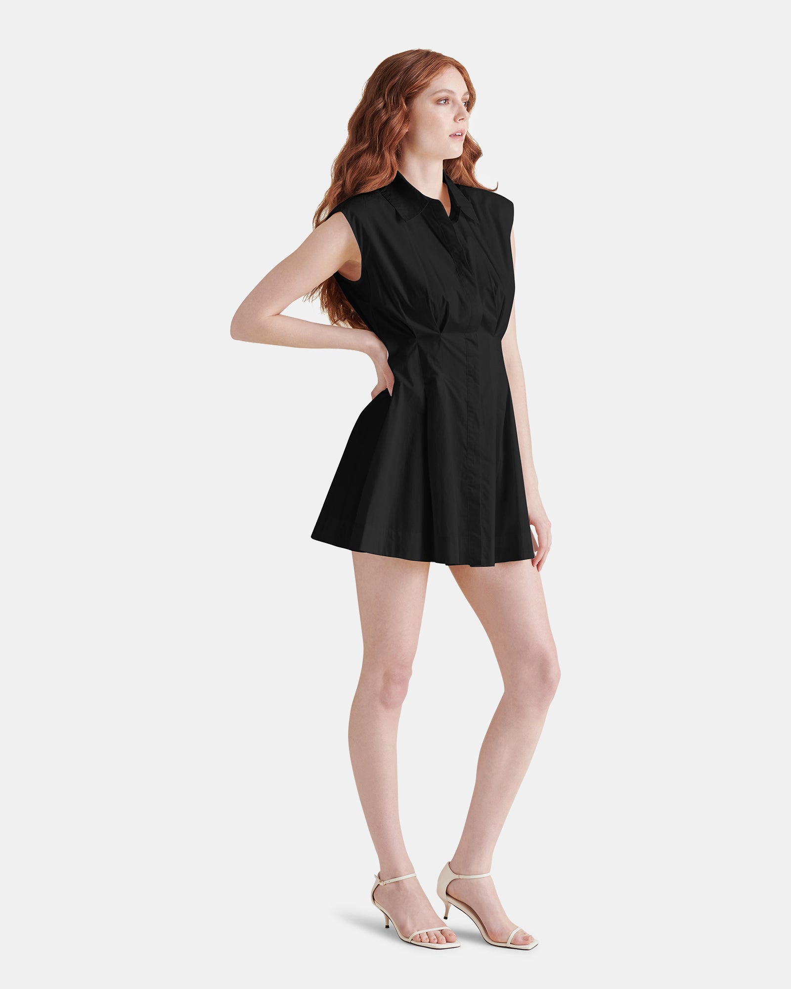 MAISHA Sleeveless Flowy Mini Black Dress | Women's Designer Dresses Steve Madden Canada MAISHA Sleeveless Flowy Mini Black Dress | Women's Designer Dresses Steve Madden Canada