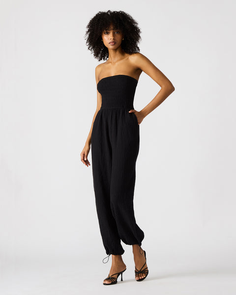 ECHO Black Tube Top Romper | Women's Designer Jumpsuits – Steve