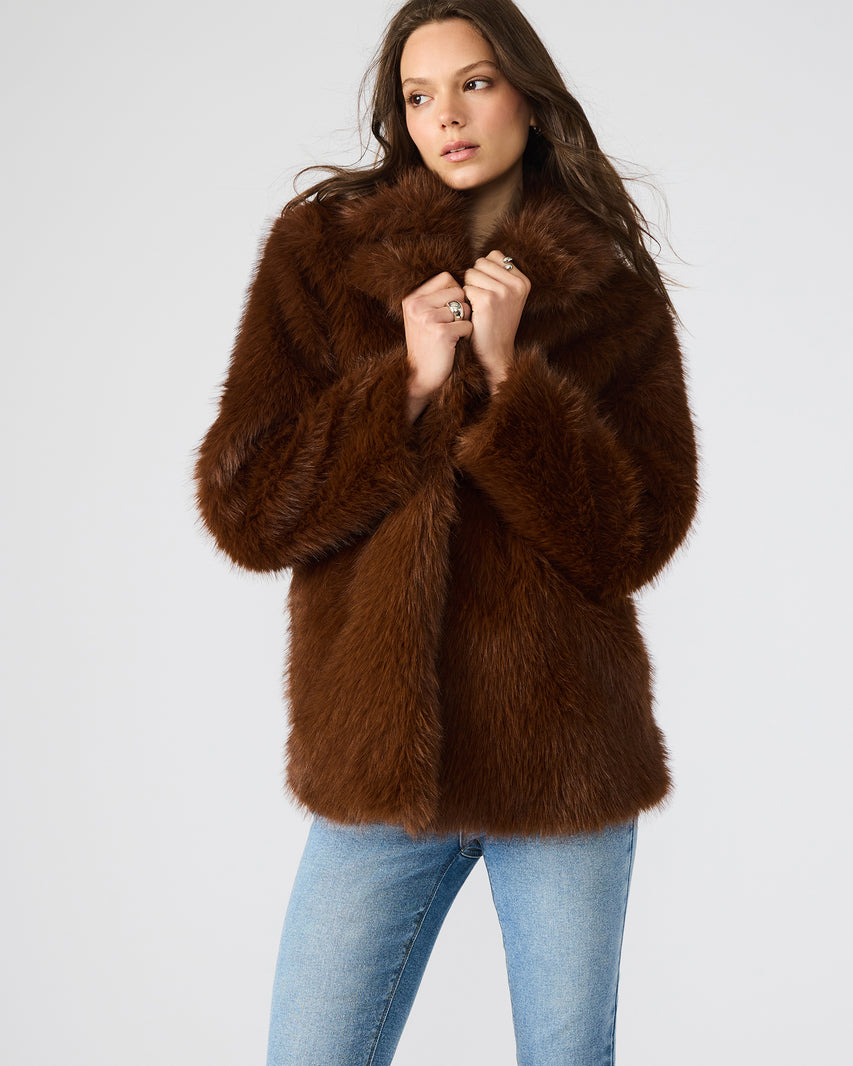 KINDRA COAT BROWN - Clothing - Steve Madden Canada - view 2