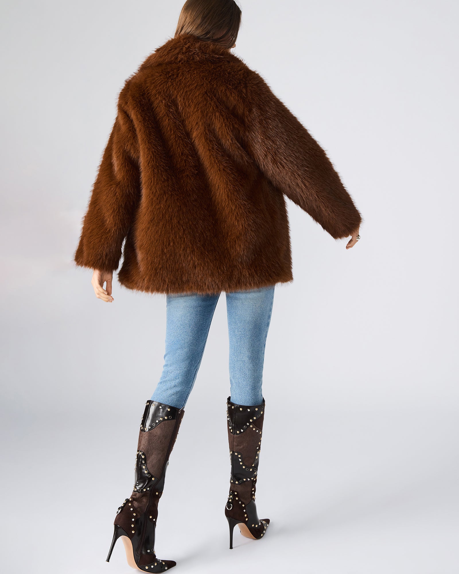 KINDRA COAT BROWN - Clothing - Steve Madden Canada - view 4