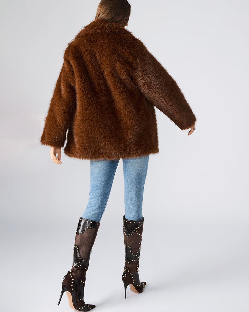 KINDRA COAT BROWN - Clothing - Steve Madden Canada - view 4