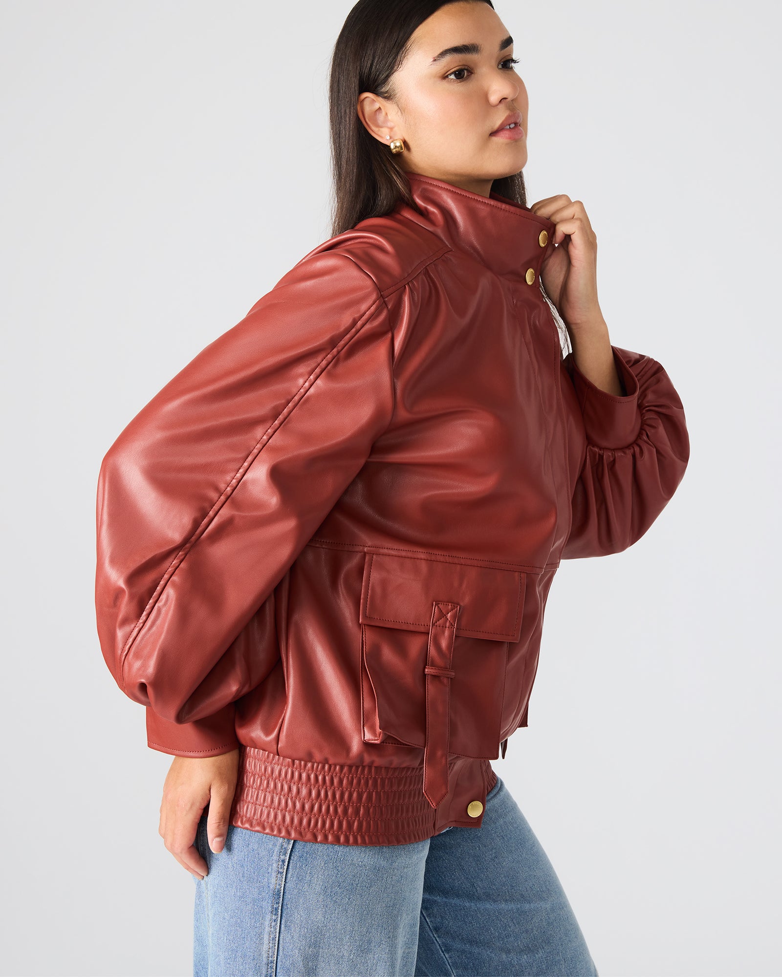 VEE JACKET DUSTY BRICK - Clothing - Steve Madden Canada