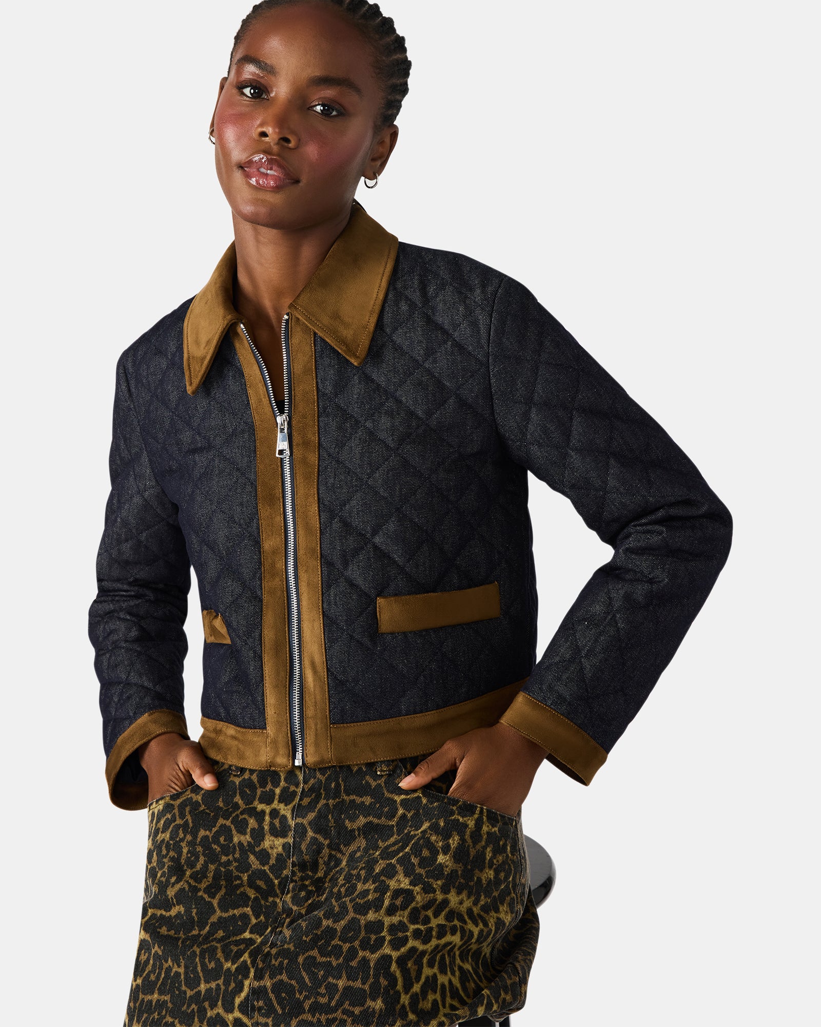 AGATHAN JACKET DARK BLUE DENIM - Clothing - Steve Madden Canada - view 3