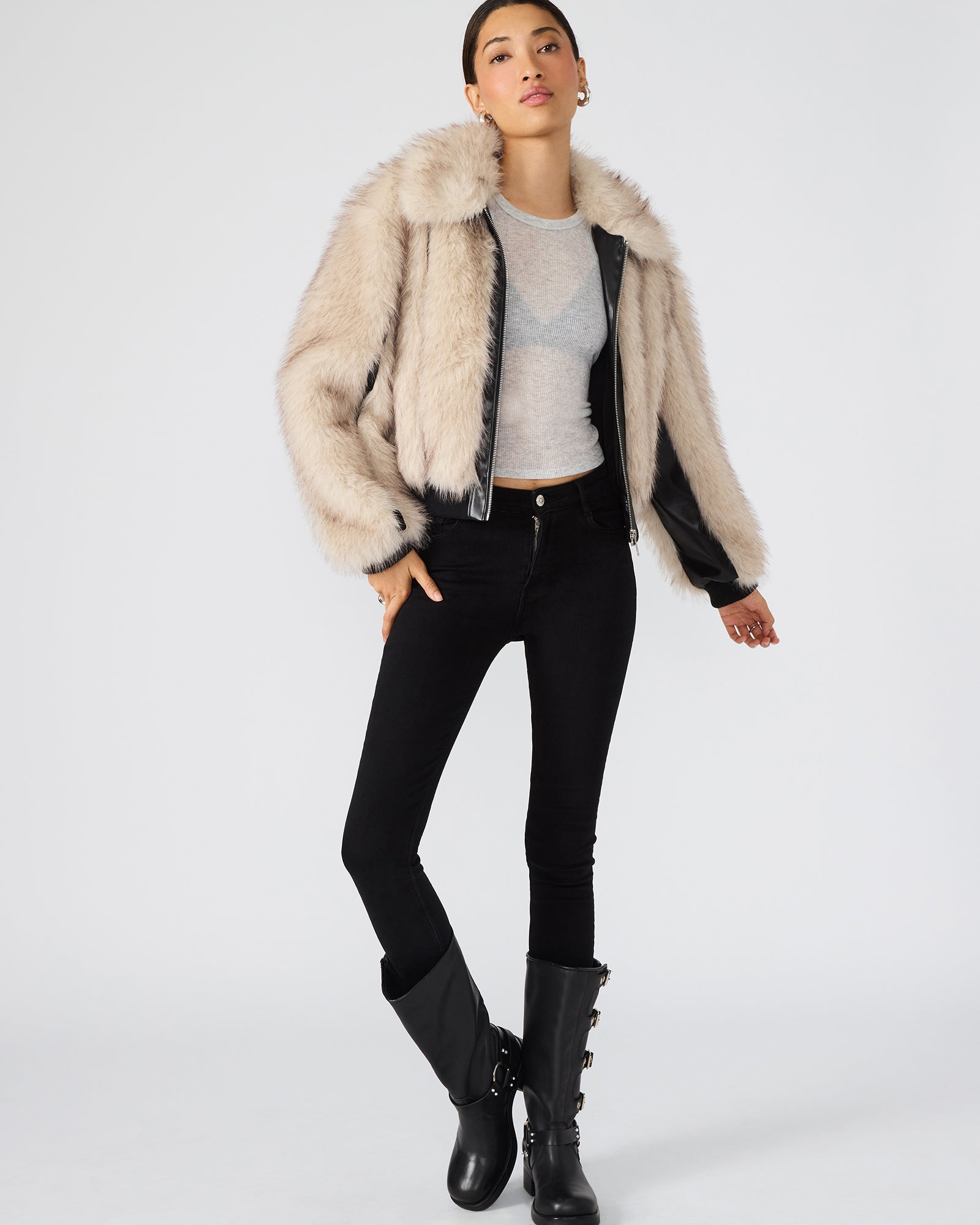 CHARMAINE JACKET NATURAL - Clothing - Steve Madden Canada