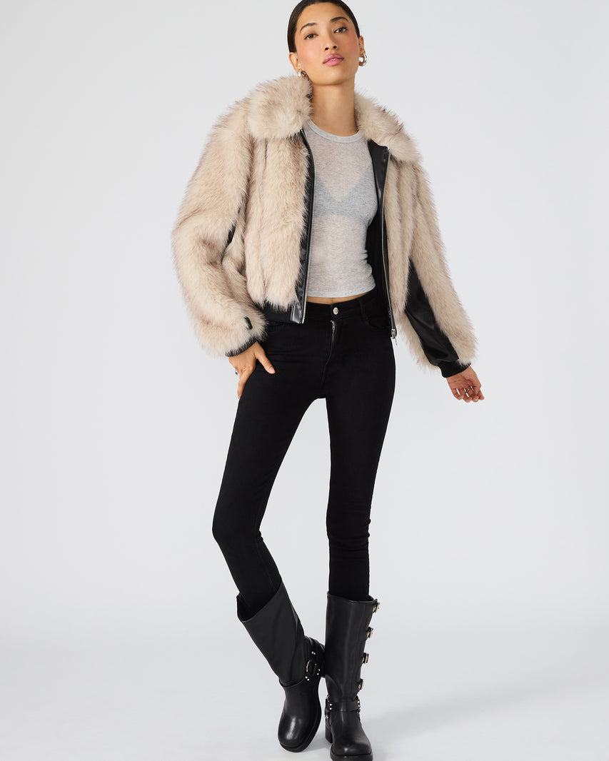 CHARMAINE JACKET NATURAL - Clothing - Steve Madden Canada