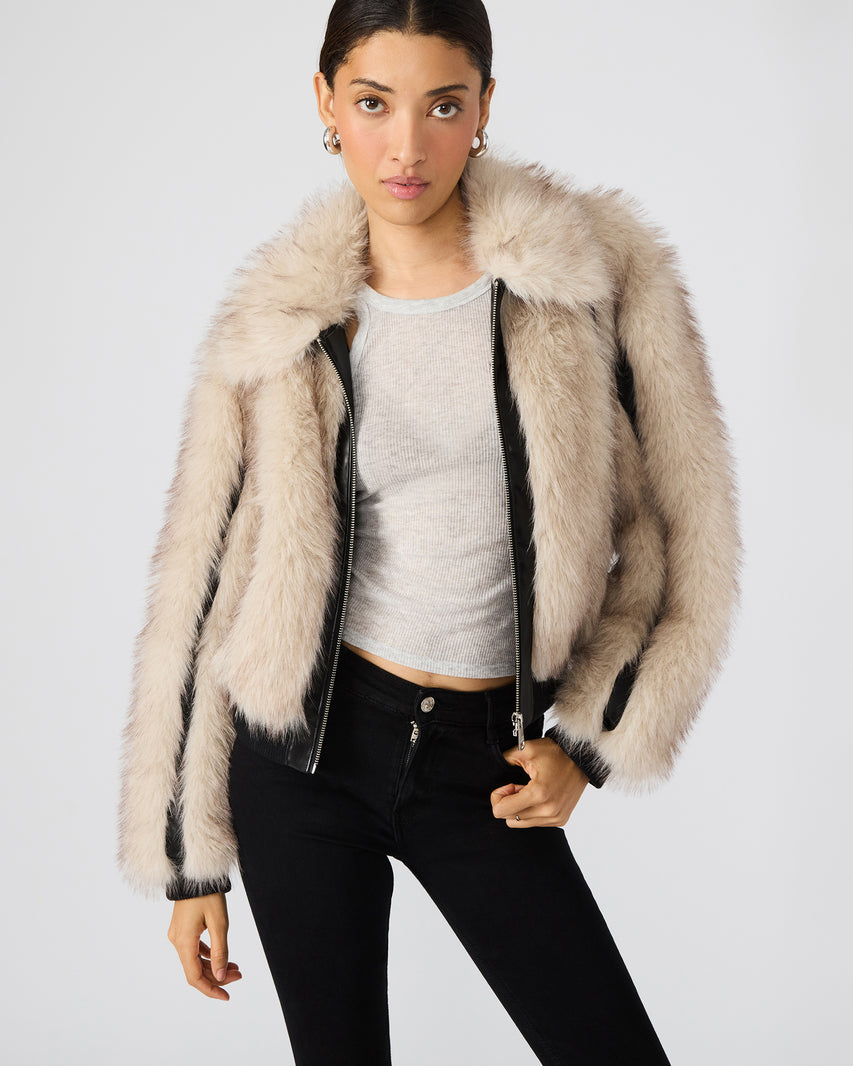CHARMAINE JACKET NATURAL - Clothing - Steve Madden Canada