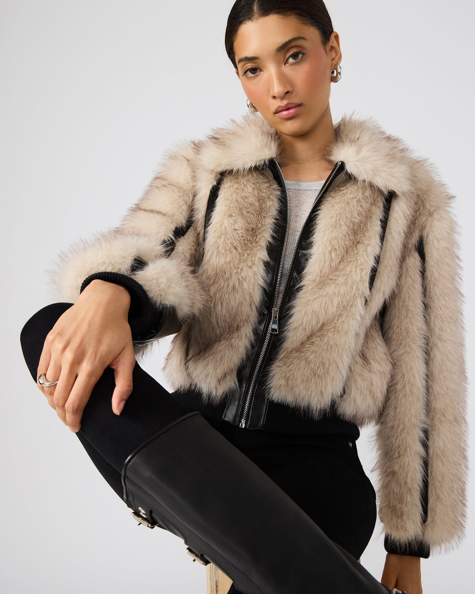 CHARMAINE JACKET NATURAL - Clothing - Steve Madden Canada