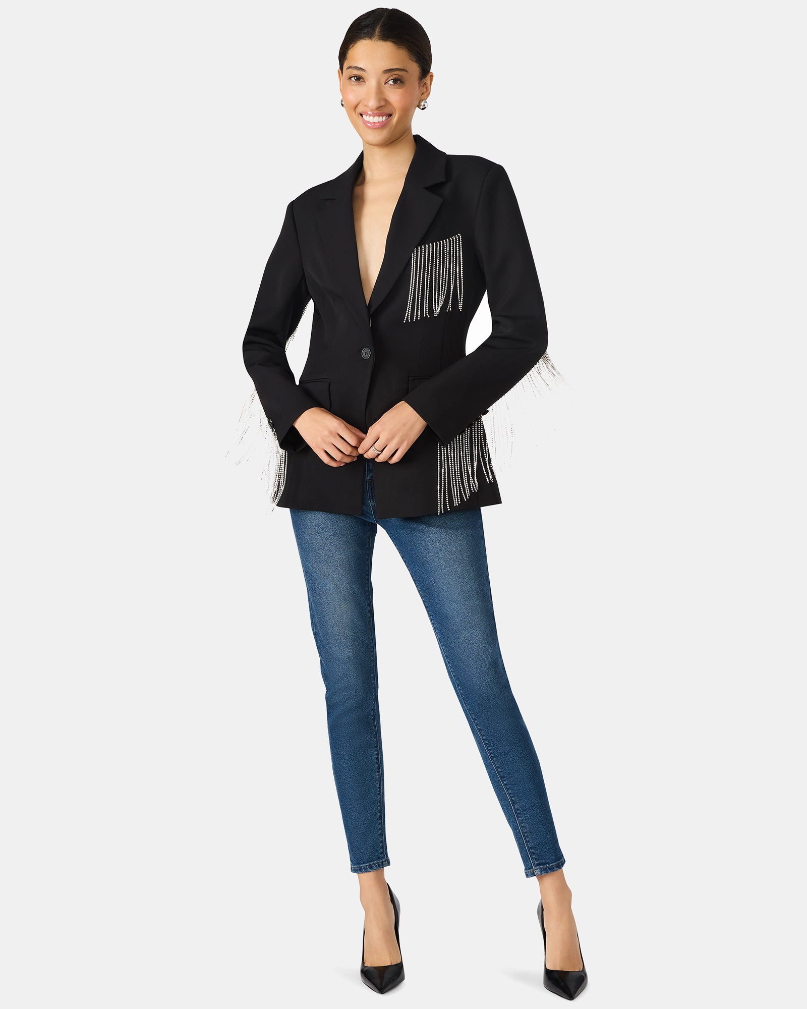 GEM BLAZER BLACK - Clothing - Steve Madden Canada - view 2