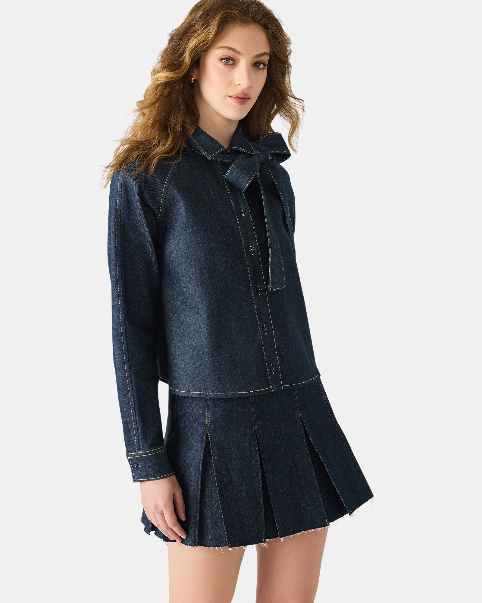 TESSIE TOP DARK BLUE DENIM - Clothing - Steve Madden Canada - view 6