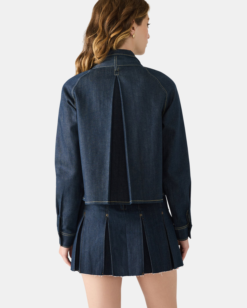 TESSIE TOP DARK BLUE DENIM - Clothing - Steve Madden Canada - view 7