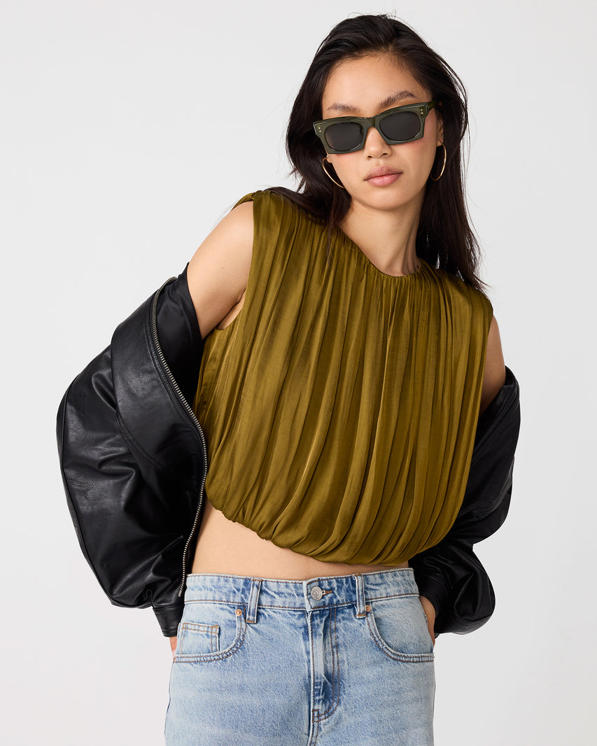 MILANA TOP GREEN - Clothing - Steve Madden Canada - view 4