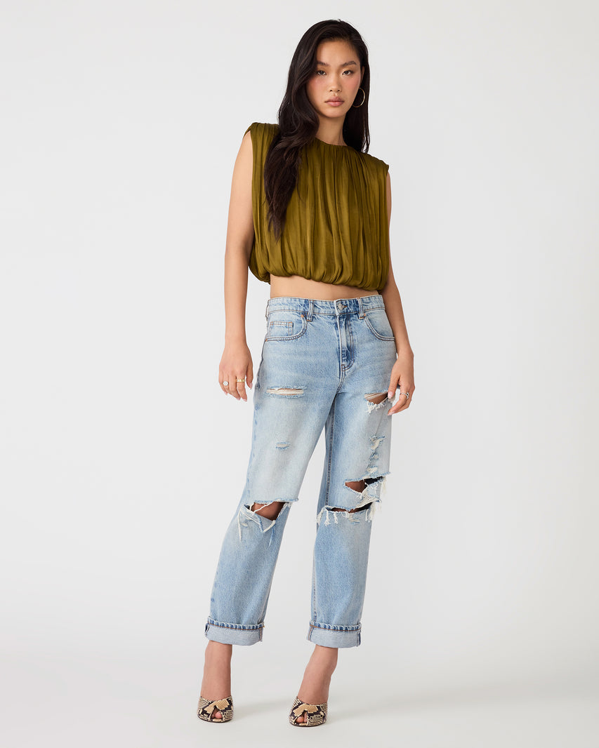MILANA TOP GREEN - Clothing - Steve Madden Canada
