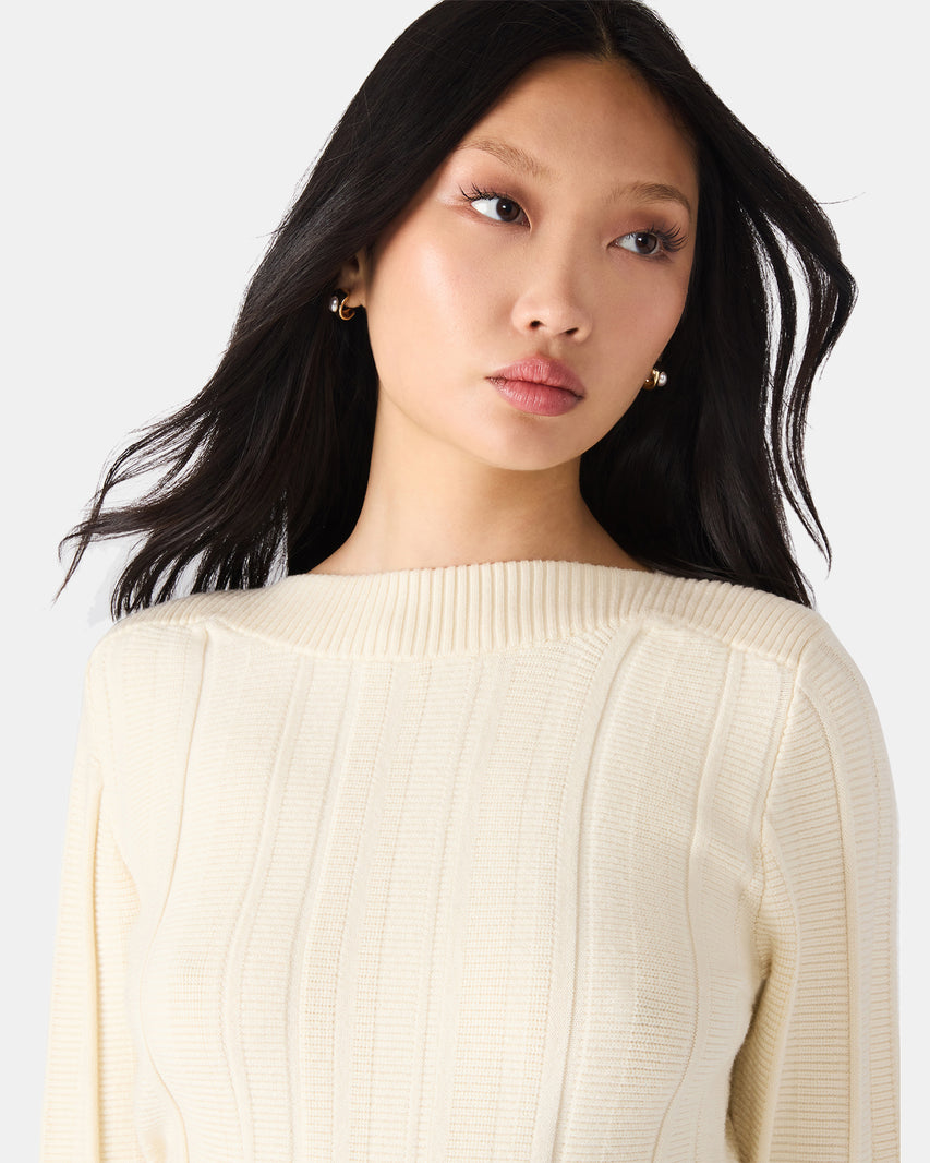 SERRA SWEATER WHITE - Clothing - Steve Madden Canada - view 2