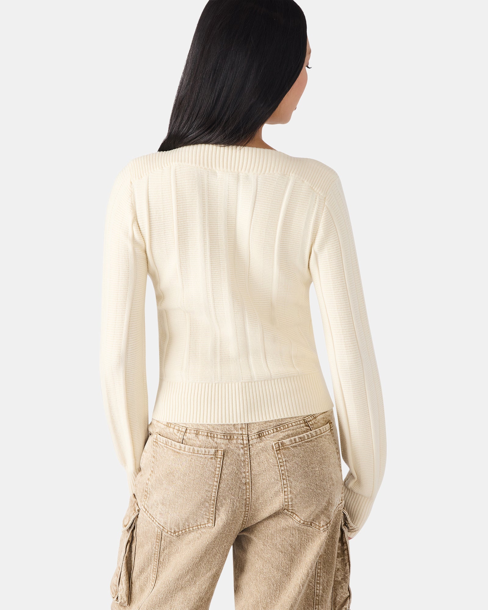 SERRA SWEATER WHITE - Clothing - Steve Madden Canada - view 5