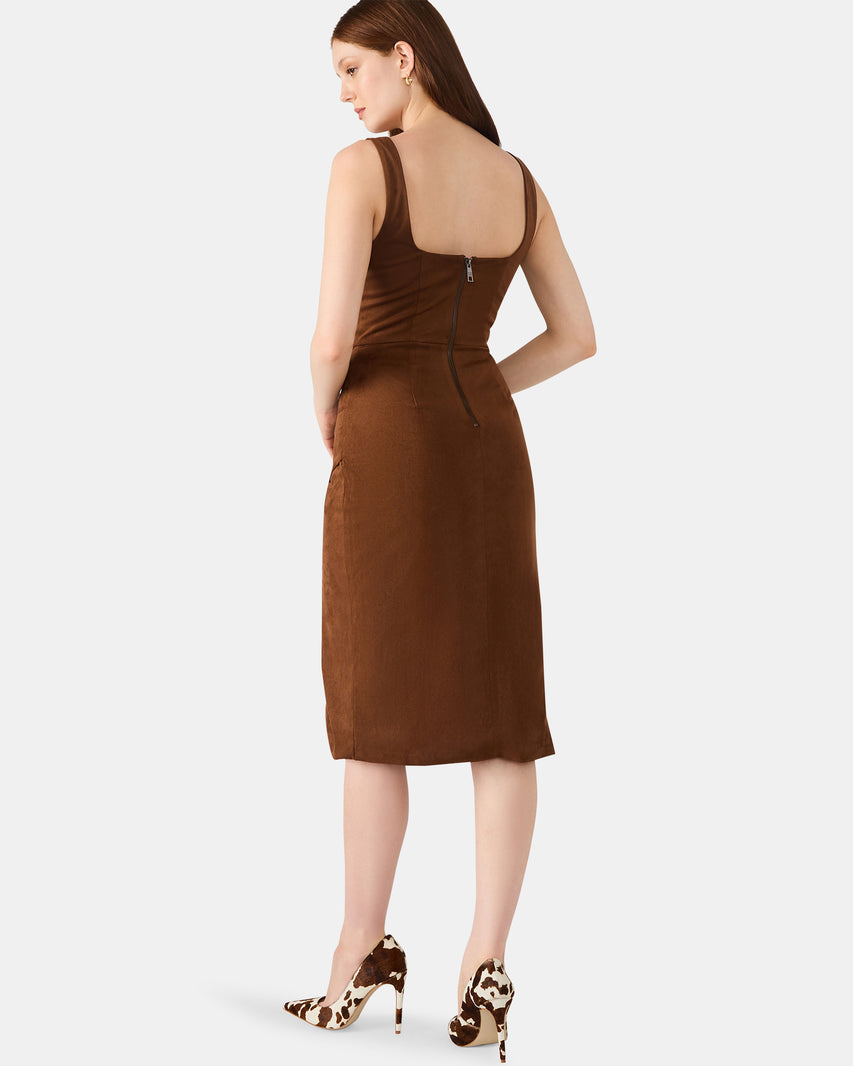 MILO DRESS COGNAC - Clothing - Steve Madden Canada - view 4