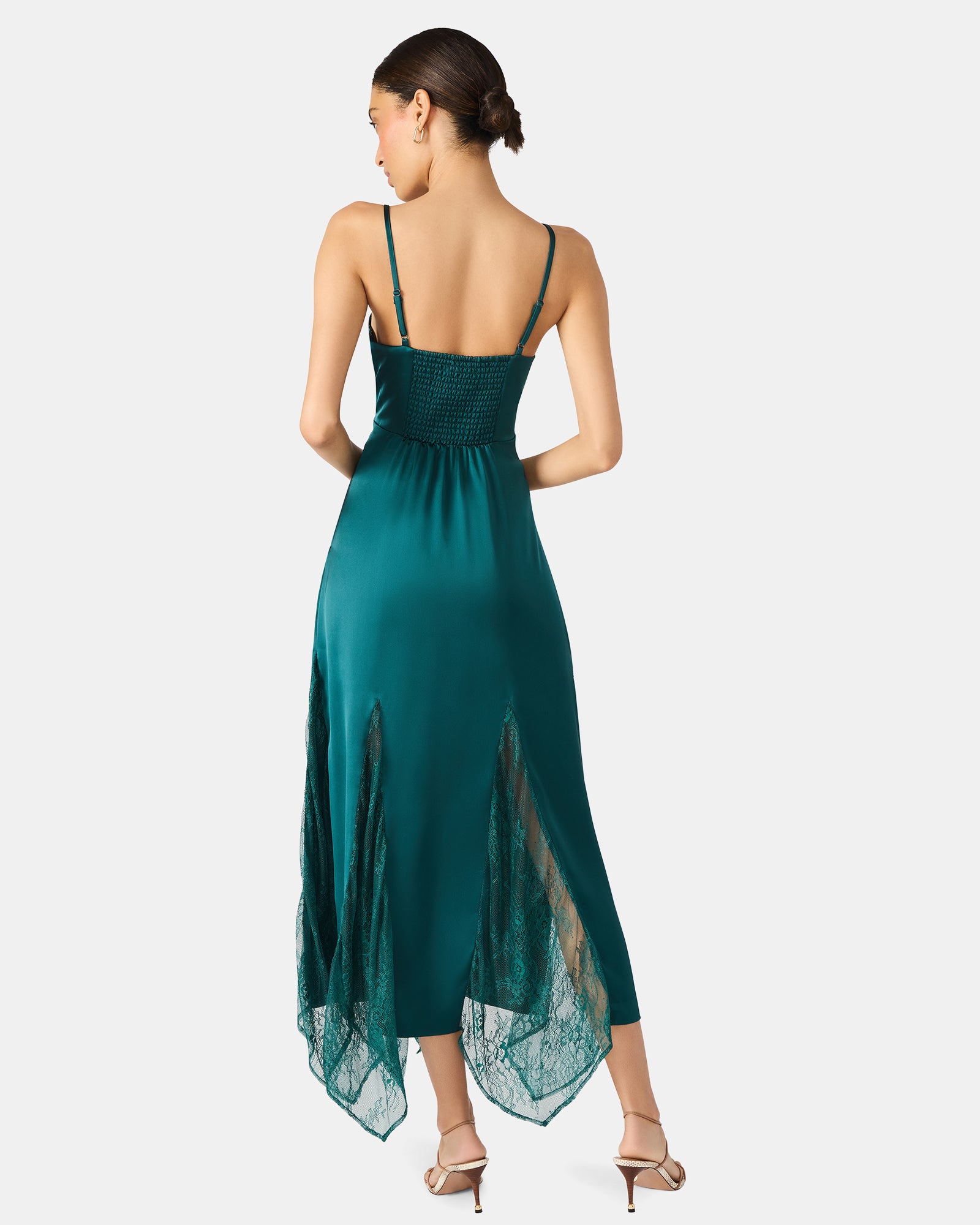 DELIA Teal Lace Detail Flowy Maxi Dress | Women's Designer Dresses