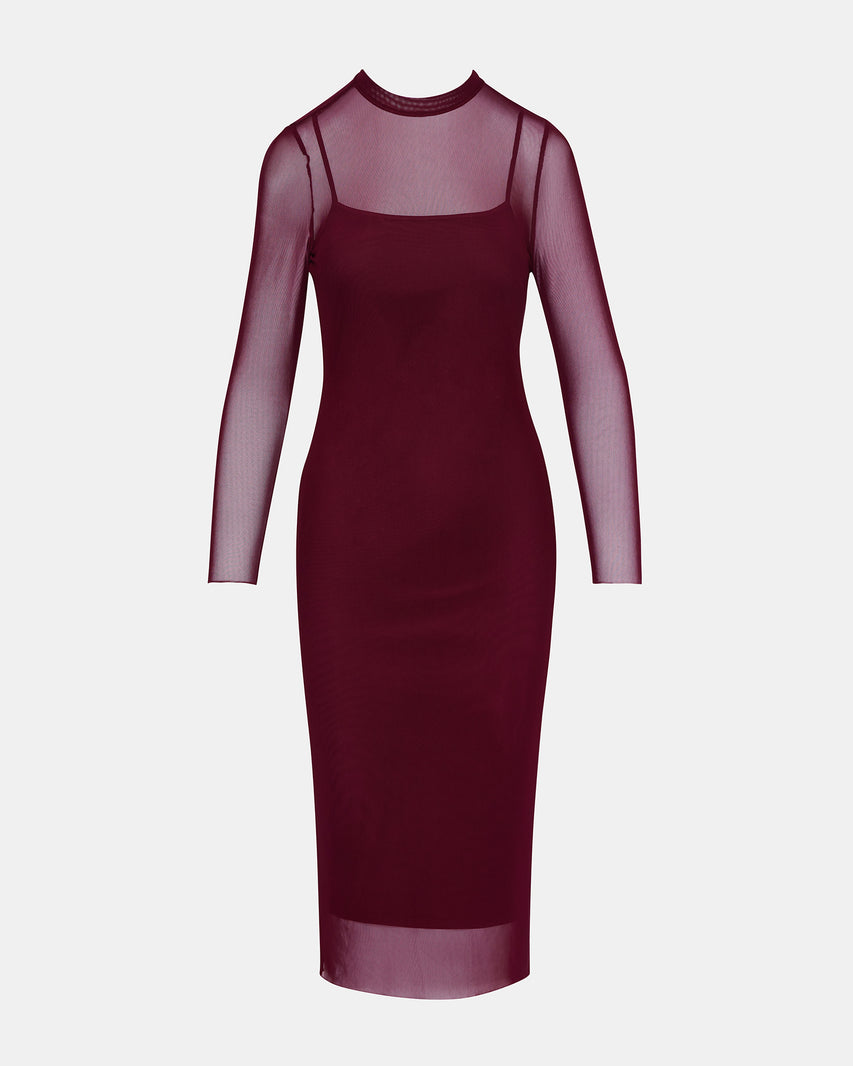 HAILEE DRESS WINE - Clothing - Steve Madden Canada