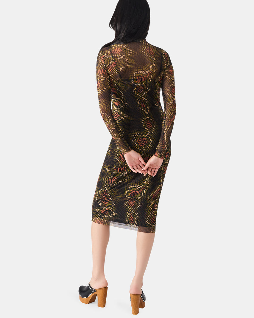VIVIENNE DRESS BROWN EXOTIC - Clothing - Steve Madden Canada