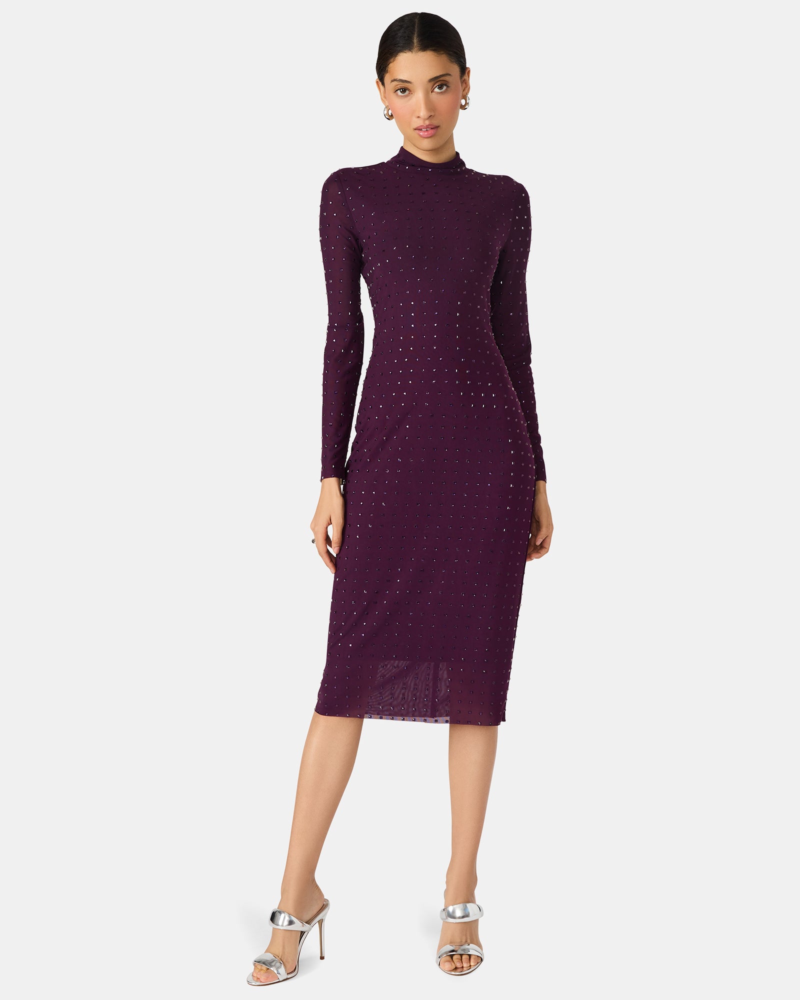 KRISTA MIDI DRESS PURPLE - Clothing - Steve Madden Canada