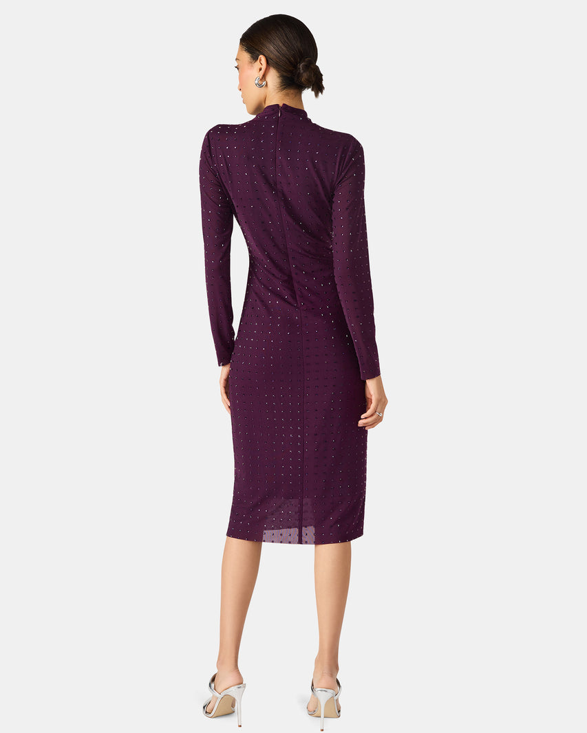 KRISTA MIDI DRESS PURPLE - Clothing - Steve Madden Canada - view 5
