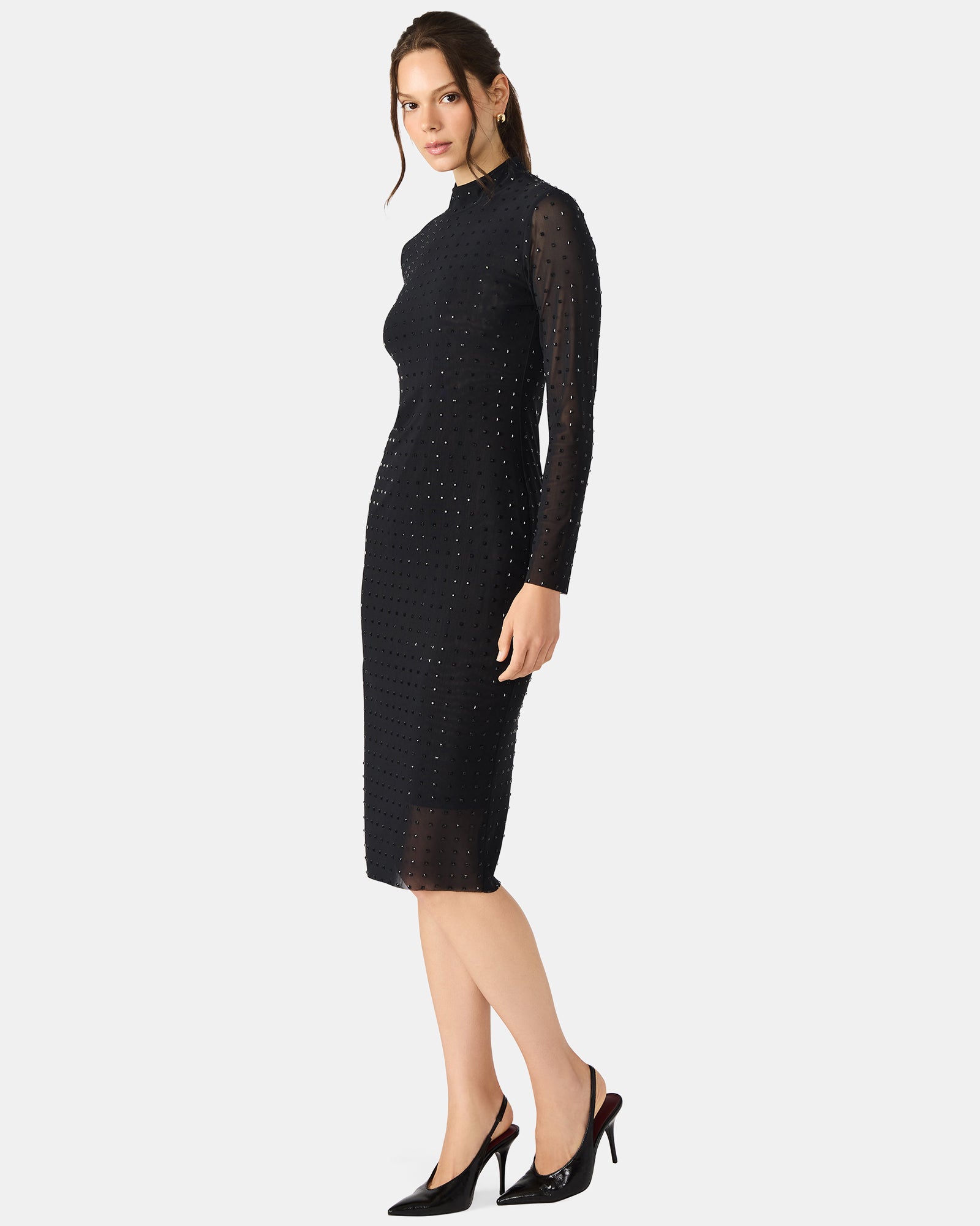 KRISTA MIDI DRESS BLACK - Clothing - Steve Madden Canada - view 2