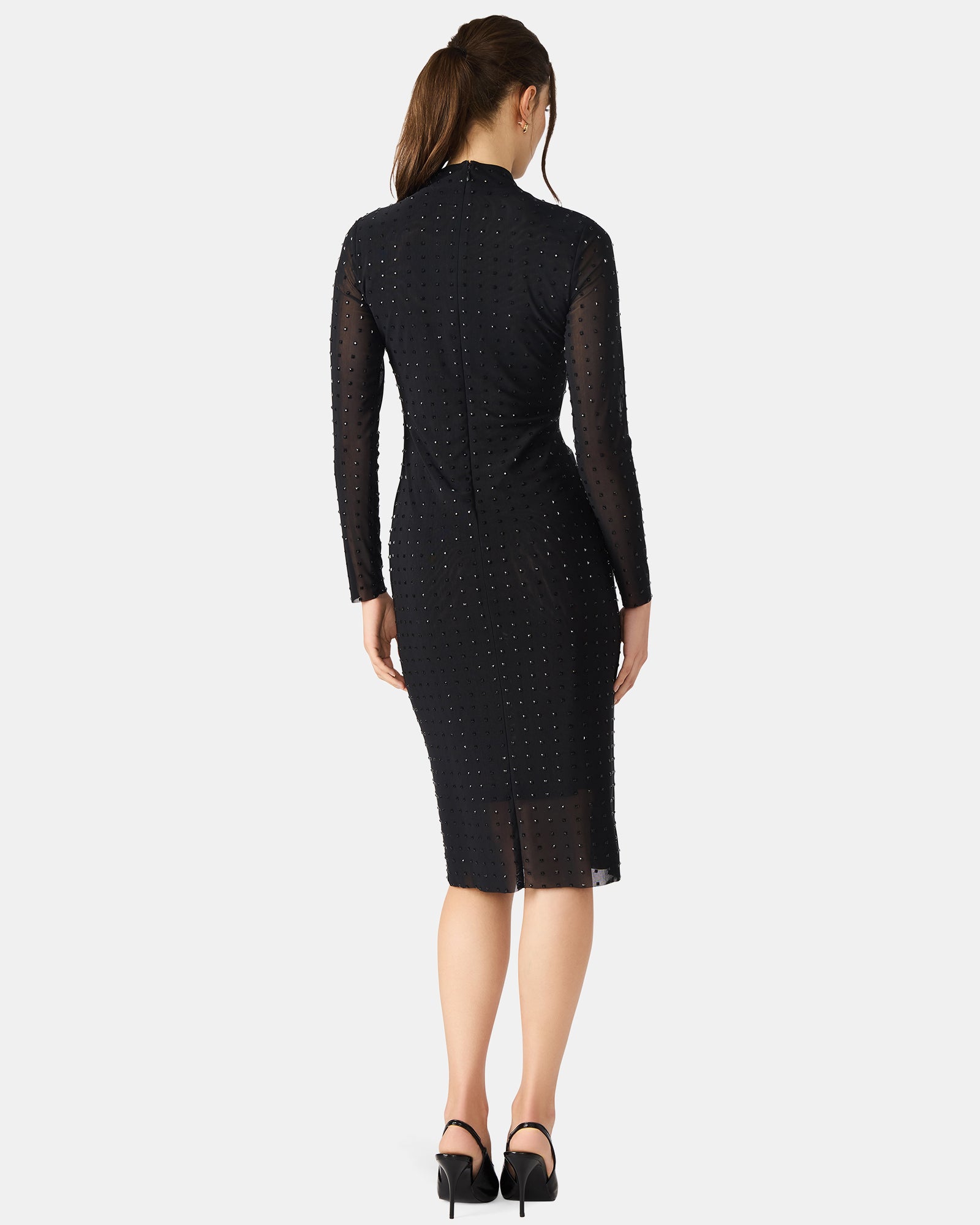 KRISTA MIDI DRESS BLACK - Clothing - Steve Madden Canada - view 4