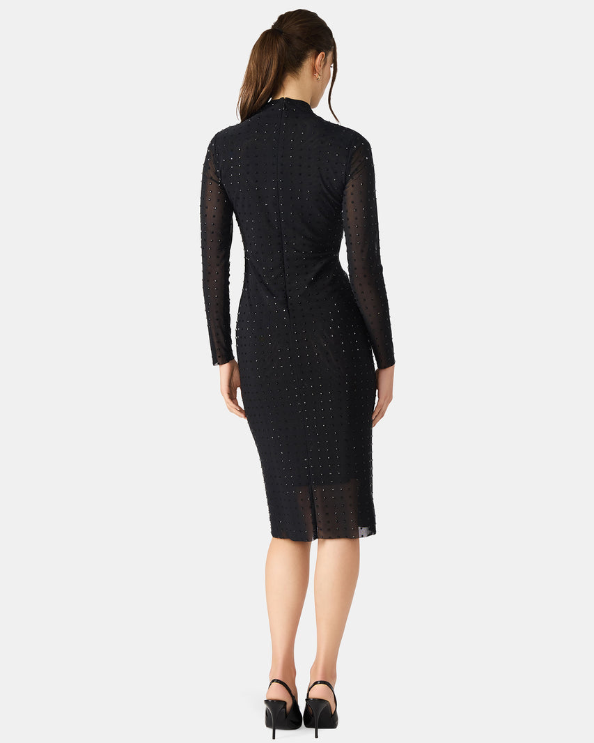 KRISTA MIDI DRESS BLACK - Clothing - Steve Madden Canada - view 4